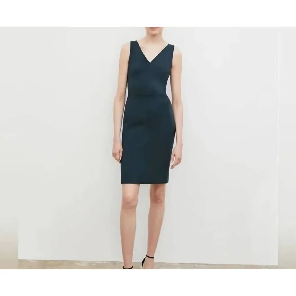 MM Lafleur The Rachel Dress Textured Ponte Knit Sheath in Deep Sea Green Sz 4